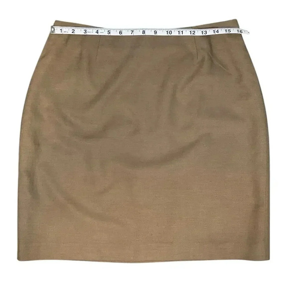Caslon Knee Length Skirt Size 12 Medium Brown Shell 53% Silk 47% Cotton Work - Picture 7 of 11